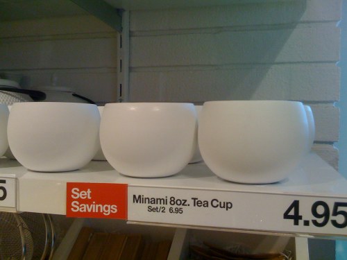 Minami 8oz porcelain tea cups at Crate & Barrel